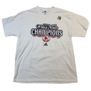 Vintage Adidas White Boston Red Sox 2004 World Series Champions Tee Large